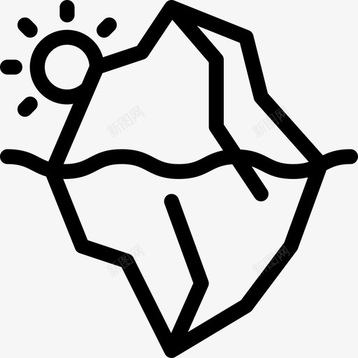 冰山灾难线性图标svg_新图网 https://ixintu.com 冰山 灾难 线性