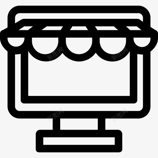网店广告8直线图标svg_新图网 https://ixintu.com 广告8 直线 网店