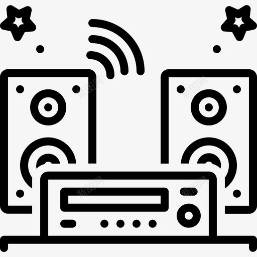 音频听音乐系统图标svg_新图网 https://ixintu.com 听 声音 收音机 音乐系统 音频