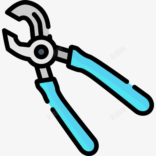 线颜色5号工具箱钳子图标svg_新图网 https://ixintu.com 线颜色5号工具箱钳子