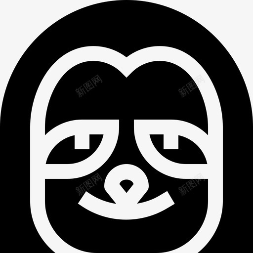 树懒热带2填充图标svg_新图网 https://ixintu.com 填充 树懒 热带2