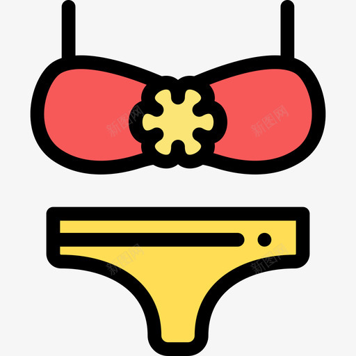 比基尼夏季8线性颜色图标svg_新图网 https://ixintu.com 夏季8 比基尼 线性颜色