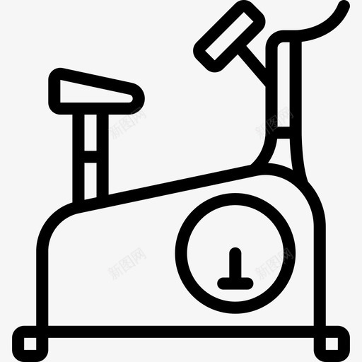 固定自行车健身器材16直线图标svg_新图网 https://ixintu.com 健身器材16 固定自行车 直线
