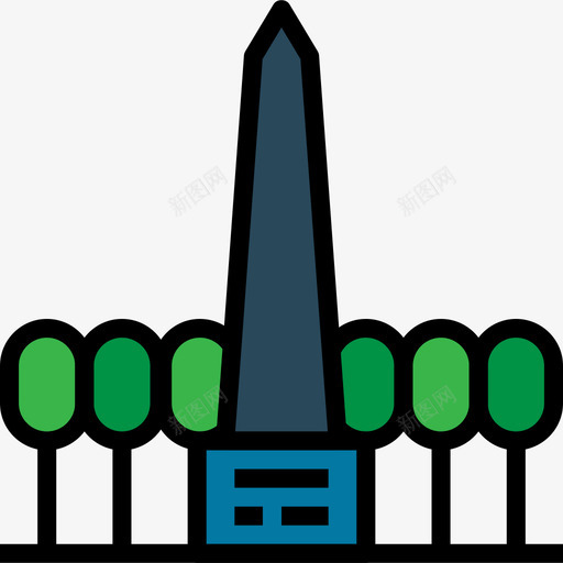方尖碑城市元素建筑4线性颜色图标svg_新图网 https://ixintu.com 城市元素建筑4 方尖碑 线性颜色