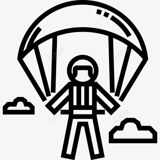 滑翔伞极限运动8直线型图标svg_新图网 https://ixintu.com 极限运动8 滑翔伞 直线型
