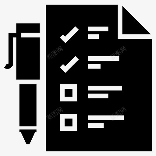 检查表项目符号列表复选标记图标svg_新图网 https://ixintu.com 任务清单 剪贴板 填充图标 复选标记 检查表 笔 项目符号列表
