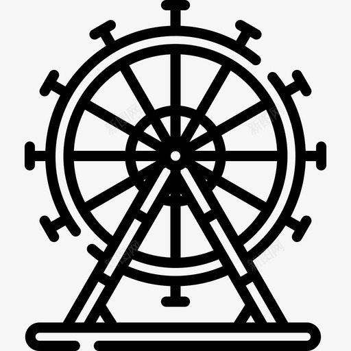 摩天轮城市元素22线性图标svg_新图网 https://ixintu.com 城市元素22 摩天轮 线性
