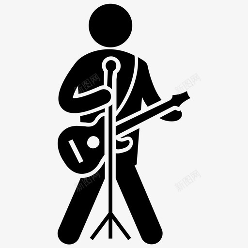 歌手男歌手摇滚明星图标svg_新图网 https://ixintu.com 摇滚明星 歌手 男歌手 音乐家人类字形图标