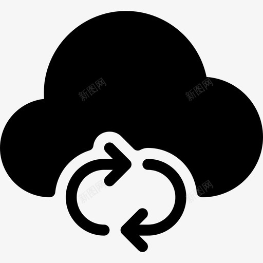 云计算云网络2已填充图标svg_新图网 https://ixintu.com 云网络2 云计算 已填充