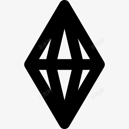 钻石电脑游戏直线图标svg_新图网 https://ixintu.com 电脑游戏 直线 钻石