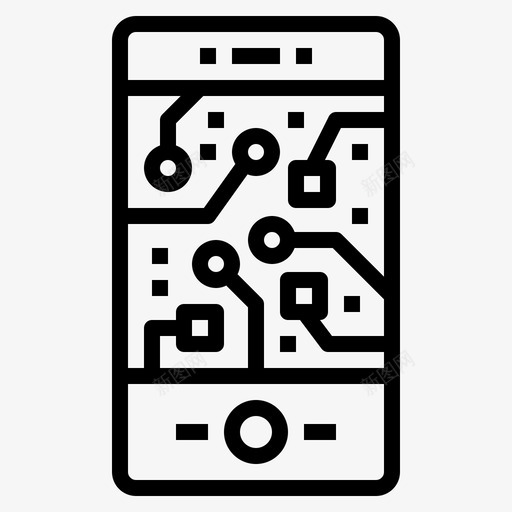 数字移动通信数据图标svg_新图网 https://ixintu.com 人工智能 数字移动 数据 智能手机 通信