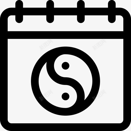 历法中国年线性图标svg_新图网 https://ixintu.com 中国年 历法 线性
