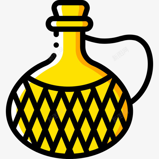 酒瓶美食3黄色图标svg_新图网 https://ixintu.com 美食3 酒瓶 黄色