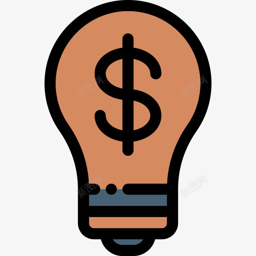 灯泡银行金融线性颜色图标svg_新图网 https://ixintu.com 灯泡 线性颜色 银行金融