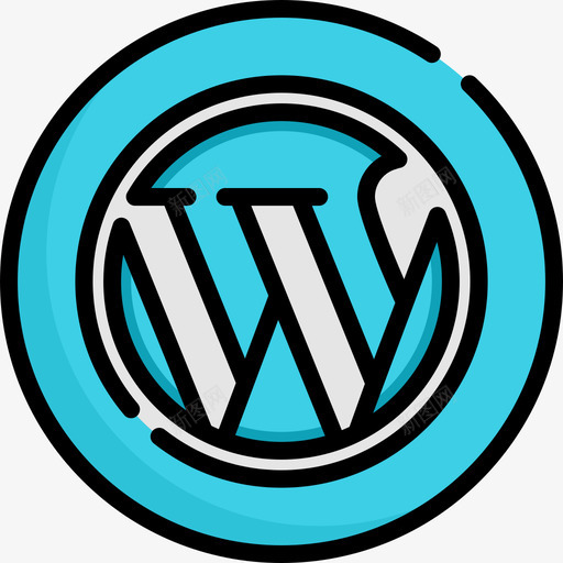 Wordpress社交媒体25线性颜色图标svg_新图网 https://ixintu.com Wordpress 社交媒体25 线性颜色