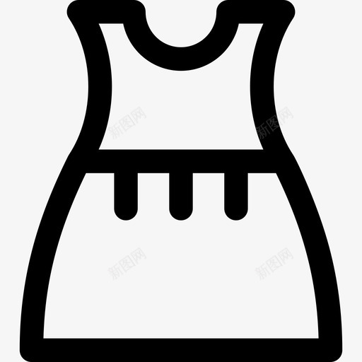 连衣裙美女15直线型图标svg_新图网 https://ixintu.com 直线型 美女15 连衣裙