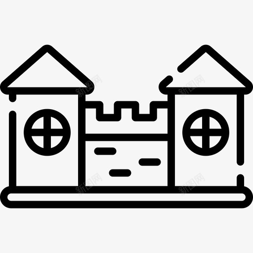 城堡游乐场24直线图标svg_新图网 https://ixintu.com 城堡 游乐场24 直线