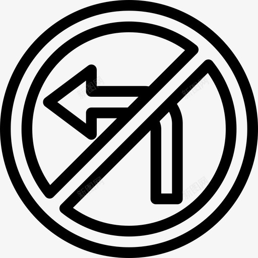 左交通路标3直线图标svg_新图网 https://ixintu.com 交通路标3 左 直线