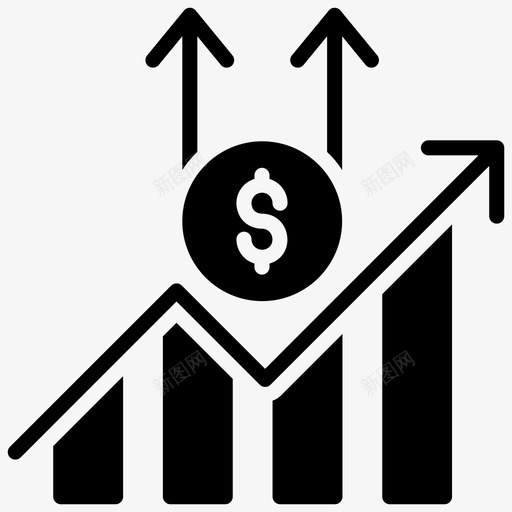 条形图分析业务增长图标svg_新图网 https://ixintu.com 业务增长 信息图 储蓄和投资字形图标 分析 图表 增加 条形图