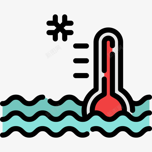 冷水冲浪3线性颜色图标svg_新图网 https://ixintu.com 冲浪3 冷水 线性颜色