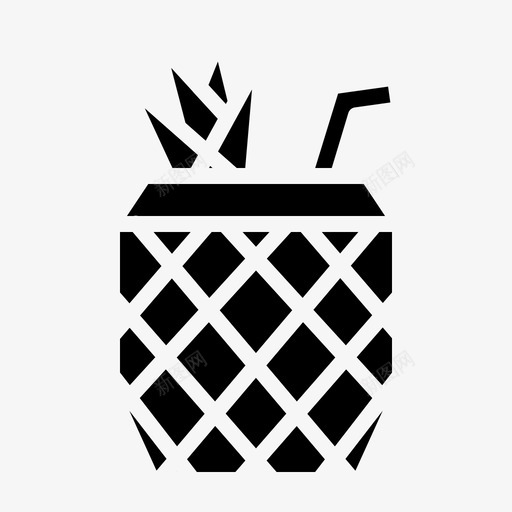 菠萝汁酒精鸡尾酒图标svg_新图网 https://ixintu.com 固体饮料 菠萝汁 酒精 饮料 鸡尾酒