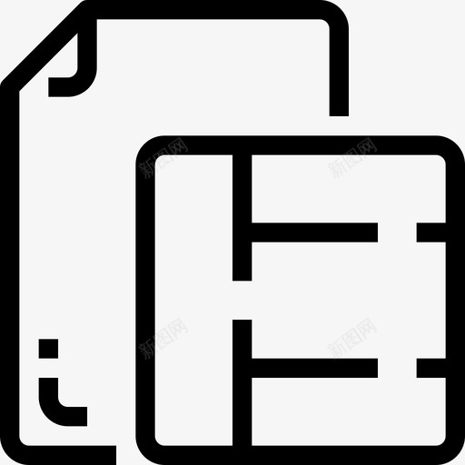房屋平面图家具和家居4线性图标svg_新图网 https://ixintu.com 家具和家居4 房屋平面图 线性