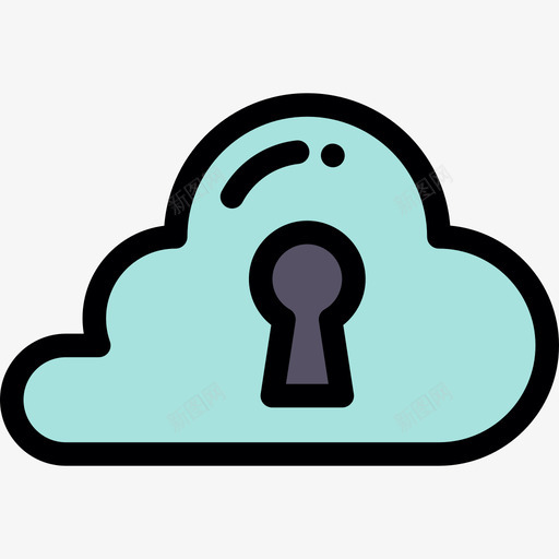 云网络安全2线性颜色图标svg_新图网 https://ixintu.com 云 线性颜色 网络安全2