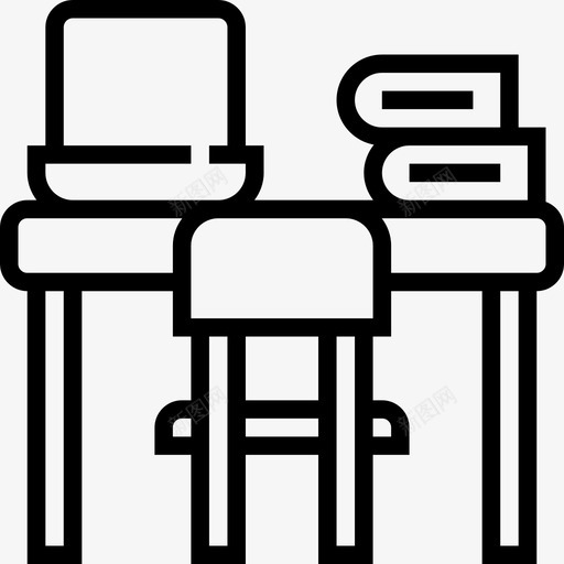 办公桌商务必备直线型图标svg_新图网 https://ixintu.com 办公桌 商务必备 直线型