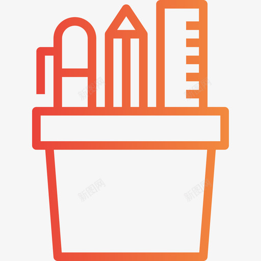 铅笔盒办公工具渐变色图标svg_新图网 https://ixintu.com 办公工具 渐变色 铅笔盒