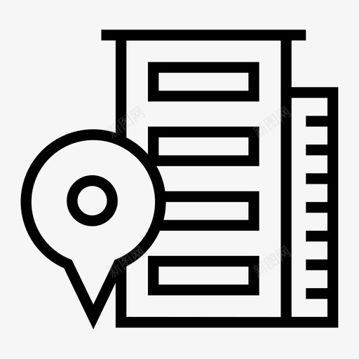 建筑公寓酒店图标svg_新图网 https://ixintu.com 公寓 办公室 地图标记 建筑 房屋 轮廓收藏 酒店