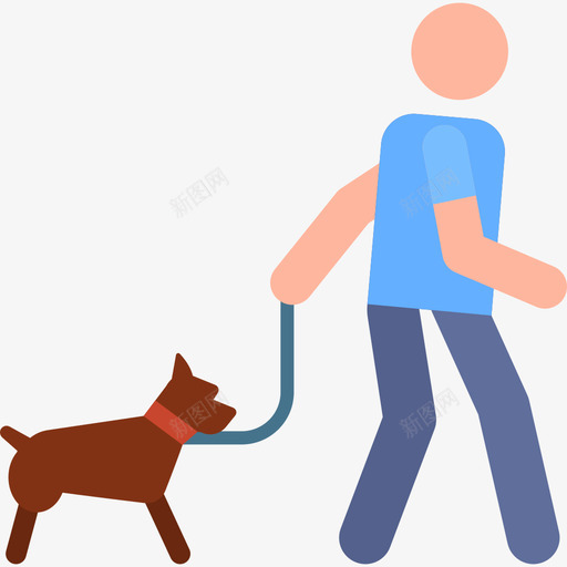 遛狗城市象形图2彩色图标svg_新图网 https://ixintu.com 城市象形图2 彩色 遛狗