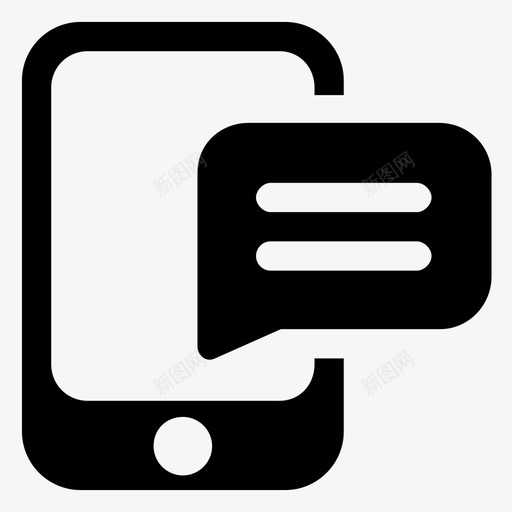 手机聊天移动通讯手机短信图标svg_新图网 https://ixintu.com 手机短信 手机聊天 短信 移动通讯 软件开发实心图标