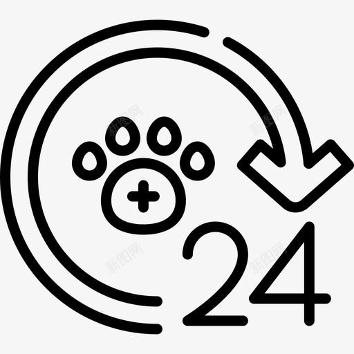 24小时兽医11小时直系图标svg_新图网 https://ixintu.com 24小时 兽医11小时 直系