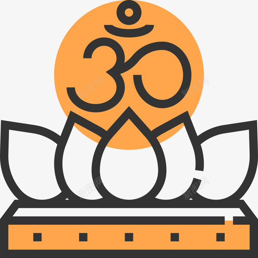 印度教精神黄影图标svg_新图网 https://ixintu.com 印度教 精神 黄影