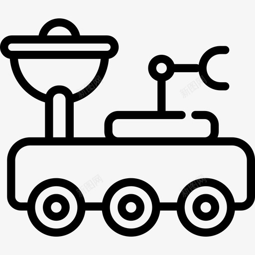 月球车宇宙19直线型图标svg_新图网 https://ixintu.com 宇宙19 月球车 直线型