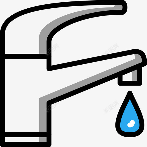 水龙头浴室物体4线性颜色图标svg_新图网 https://ixintu.com 水龙头 浴室物体4 线性颜色
