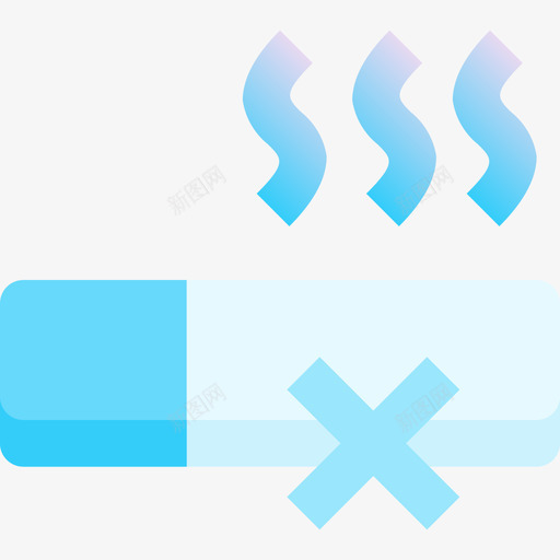 禁止吸烟健康5蓝色图标svg_新图网 https://ixintu.com 健康5 禁止吸烟 蓝色