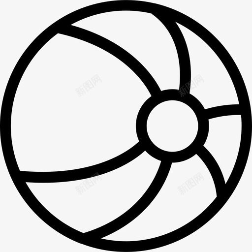 球玩具6直线型图标svg_新图网 https://ixintu.com 玩具6 球 直线型