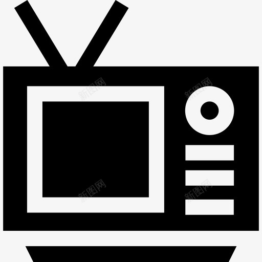 电视复古电子填充图标svg_新图网 https://ixintu.com 填充 复古电子 电视