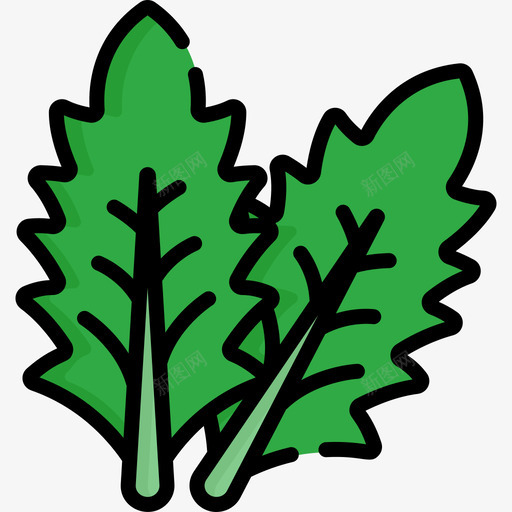 生菜水果蔬菜7种图标svg_新图网 https://ixintu.com 水果 生菜 线形颜色 蔬菜7种