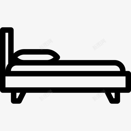 床室内家具2线性图标svg_新图网 https://ixintu.com 室内家具2 床 线性