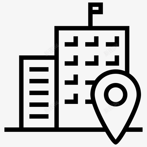 建筑公寓酒店图标svg_新图网 https://ixintu.com 公寓 办公室 地图标记 建筑 房屋 轮廓收藏 酒店