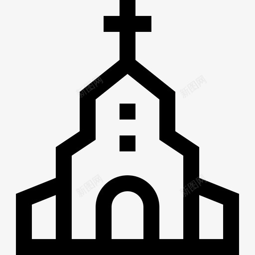 教堂建筑物和房地产直线型图标svg_新图网 https://ixintu.com 建筑物和房地产 教堂 直线型