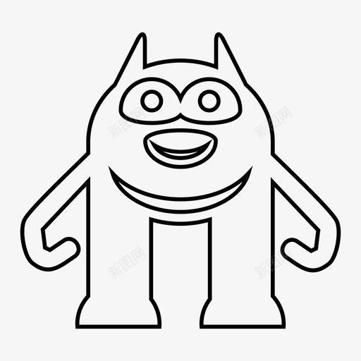 怪物卡通魔鬼图标svg_新图网 https://ixintu.com 万圣节 卡通 微笑 怪物 怪物线 魔鬼