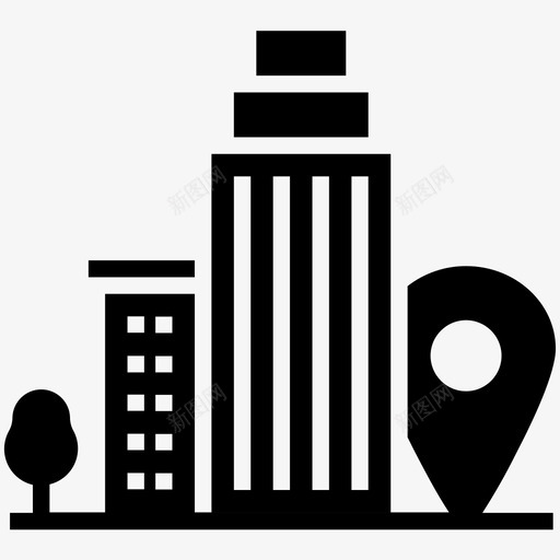 建筑公寓酒店图标svg_新图网 https://ixintu.com 公寓 办公室 地图标记 填充图标 建筑 房子 酒店