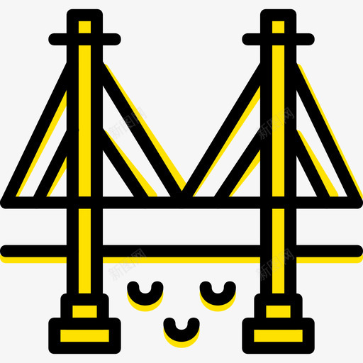 桥城市景观4黄色图标svg_新图网 https://ixintu.com 城市景观4 桥 黄色
