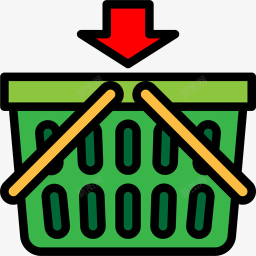 篮子购物87线性颜色图标svg_新图网 https://ixintu.com 篮子 线性颜色 购物87