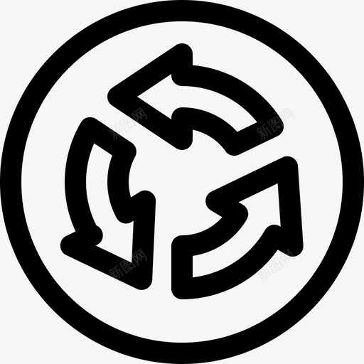 环形交叉口信号和禁令线性图标svg_新图网 https://ixintu.com 信号和禁令 环形交叉口 线性