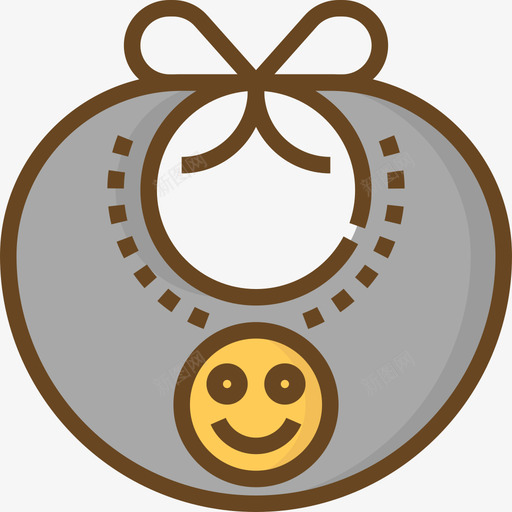 围兜婴儿元素线性颜色图标svg_新图网 https://ixintu.com 围兜 婴儿元素 线性颜色