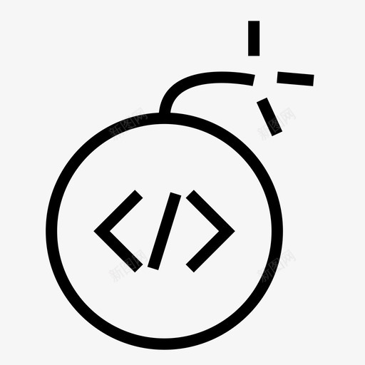 炸弹编码黑客攻击图标svg_新图网 https://ixintu.com 开发者 炸弹 程序 编码 陷阱 黑客攻击